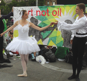 A ballet dancer in the street